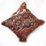 Persian Hand-Knotted Hamedan Rug Pillow - Image 2