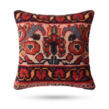 Hand-knotted 60-Year-Old Tabriz Rug Cushion Cover