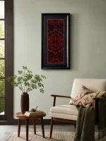 Handwoven Zanjan Rug Frame – 70 Years Old - Image 2